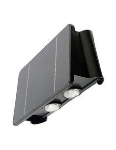 Aplique solar LED recargable con 4 LEDs y sensor crepuscular (4W 3000K 200lm) IP65 color negro (incluye kit de montaje) 2