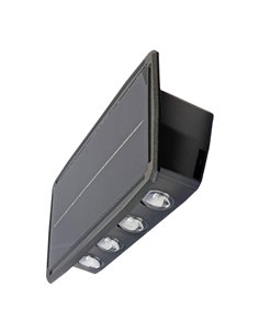 Aplique solar LED recargable con 8 LEDs y sensor crepuscular y de movimiento (8W 3000K 400lm) IP65 color negro (incluye kit de m 2