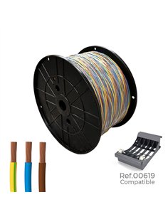 SEDILES Cablecillo trenzado H07Z1-K 450/750V 3G1,50mm² tricolor 300m (bobina de Ø40x20cm)