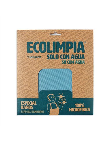 ECOLIMPIA Bayeta especial de microfibra para baños color azul (50x40cm)
