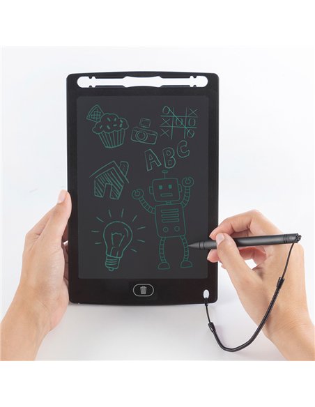 INNOVAGOODS Tablet LCD táctil para dibujar y escribir (CR2016 incluida) 145x225x5mm color negro (incluye bolígrafo digital)