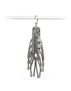 INNOVAGOODS Percha multiple 8 en 1 horizontal/vertical para prendas ligeras con gancho giratorio color gris 2