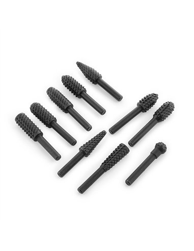 INNOVAGOODS Set de fresas para taladro Ø6,3x58x12mm (20000 RPM) para madera y PVC fabricadas en acero al carbono (10 unidades)