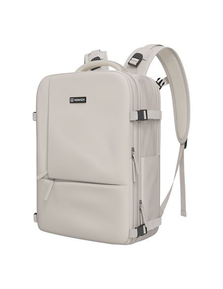 NUMADA Mochila impermeable de 20l “Explorer B40” multibolsillos + puerto USB color beige