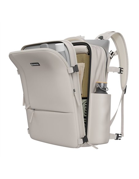 NUMADA Mochila impermeable de 20l “Explorer B40” multibolsillos + puerto USB color beige