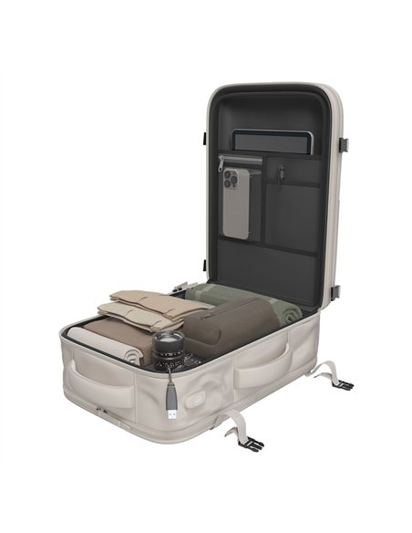 NUMADA Mochila impermeable de 20l “Explorer B40” multibolsillos + puerto USB color beige