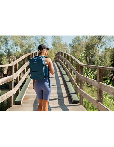 NUMADA Mochila impermeable de 20l “Explorer B40” multibolsillos + puerto USB color azul petróleo