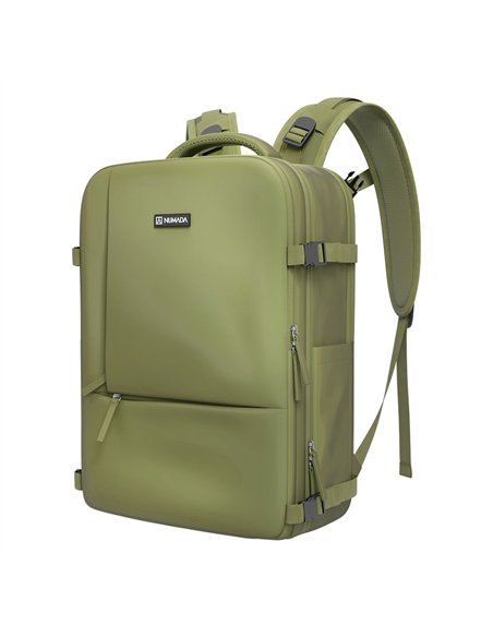 NUMADA Mochila impermeable de 20l “Explorer B40” multibolsillos + puerto USB color verde militar