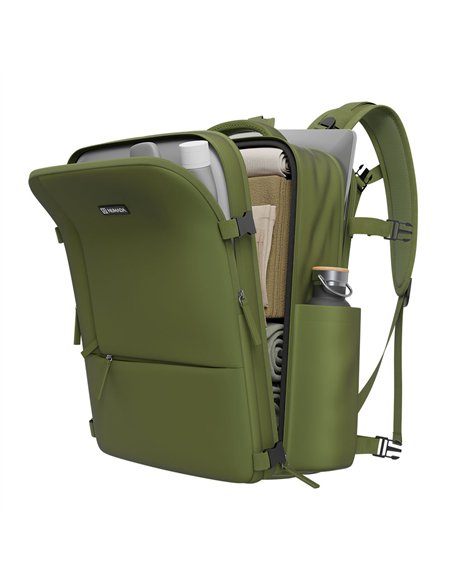 NUMADA Mochila impermeable de 20l “Explorer B40” multibolsillos + puerto USB color verde militar
