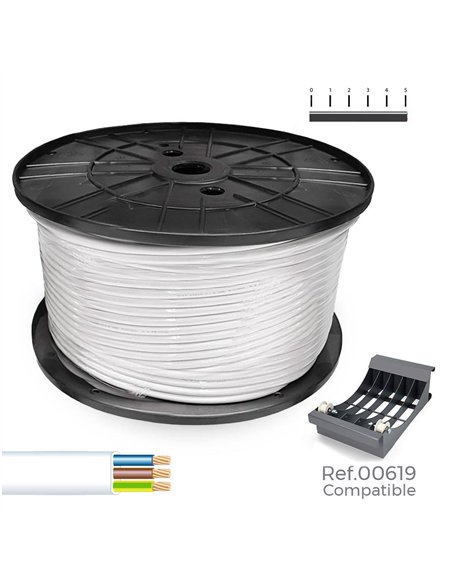 SEDILES Manguera plana H05VVH3-F 48V 3G1,00mm² color blanco 200m (bobina de Ø40x20cm)