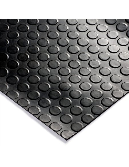 EXMA Alfombra de suelo fabricada en caucho/goma 1x10m de 3mm de grosor para uso doméstico o profesional color negro