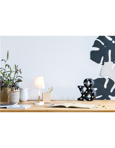 Lámpara de mesa E14 (40W máximo 230V) IP20 Ø13x32cm color blanco