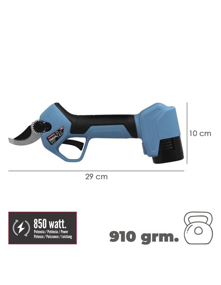 Tijeras Podar A Bateria 16,8 Volt. Con 2 Baterias 2 A/h. Mango Engomado, Ø Corte 40 mm. Con Maletín