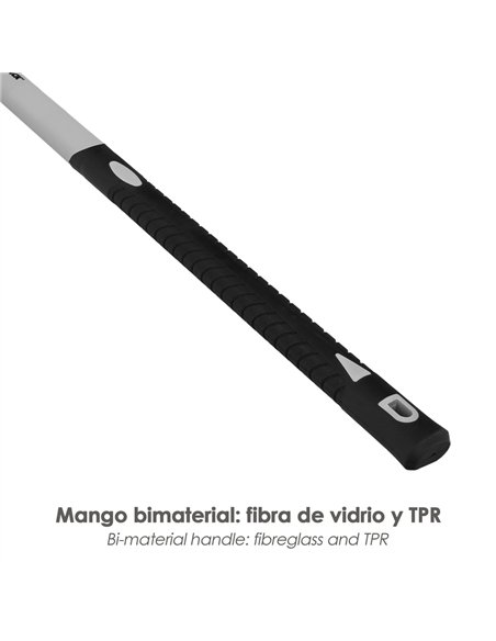 Picachón de acero forjado con mango de fibra vidrio engomada color gris y negro 1500g