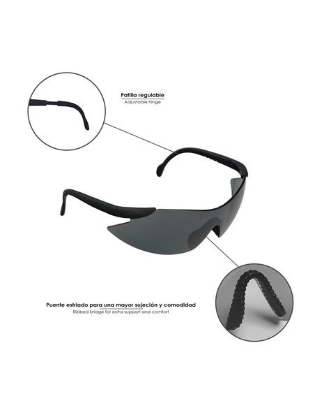 Gafas Proteccion En166 Patillas Ajustables Gris