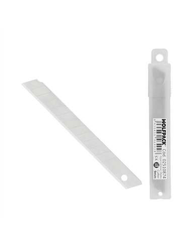 Hoja Cutter 9 mm. (Estuche 10 Piezas) Acero al Carbono.