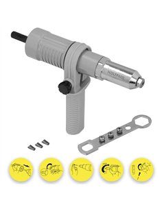 Kit de remachadora con mango ergonómico para taladro