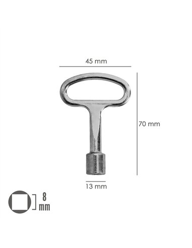 Llave de cierre de triángulo “193” 8mm diseño en T para uso diverso fabricada en metal