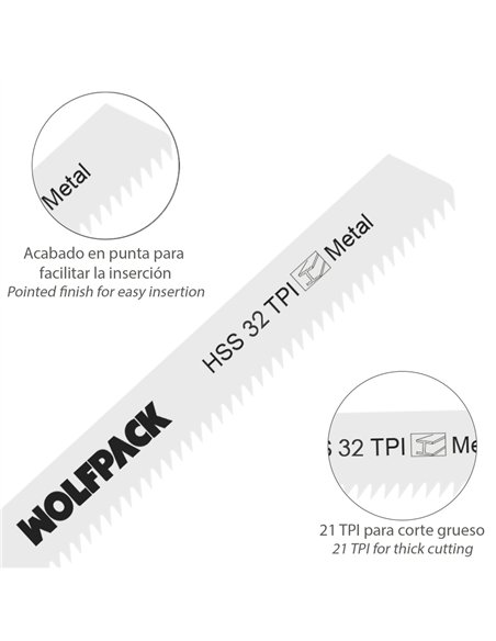 Hoja Sierra Calar Metal Extrafino 5 Piezas HSS 32 TPI
