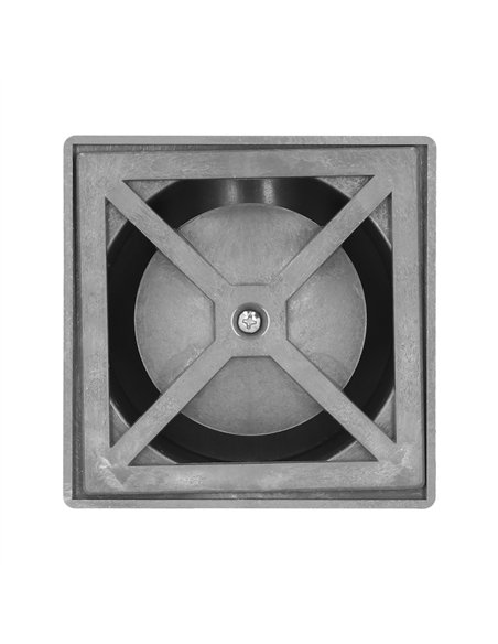 Sumidero sifónico inoxidable V-H 105x105x90mm con salida de Ø50mm fabricado en PVC color gris