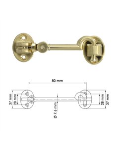 Aldabilla multiusos reforzada con tornillos 100mm fabricada en latón pulido 2
