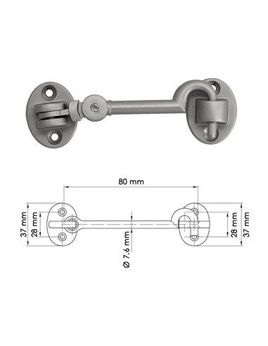 Aldabilla Multiusos Reforzada Con Tornillos 100 Mm Latón Niquelado Mate