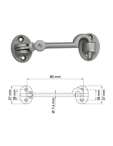 Aldabilla Multiusos Reforzada Con Tornillos 100 Mm Latón Niquelado Mate