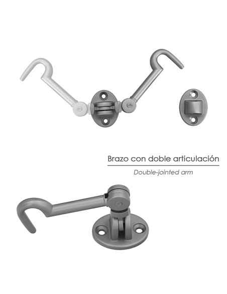 Aldabilla Multiusos Reforzada Con Tornillos 100 Mm Latón Niquelado Mate