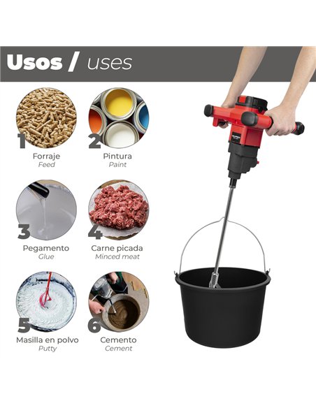 Mezclador Electrico 1800 Watt 6 Velocidades Con Variador de Potencia