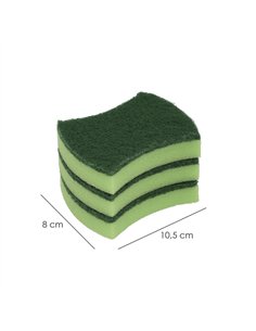 Estropajo Verde Con Esponja. Pack 3 Unidades. 2