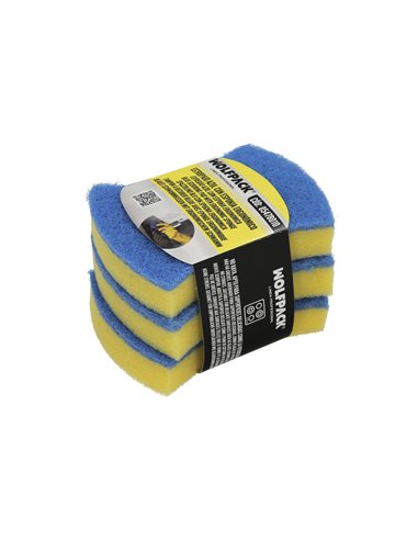 Estropajo Azul No Raya Con Esponja. Pack 3 Unidades.