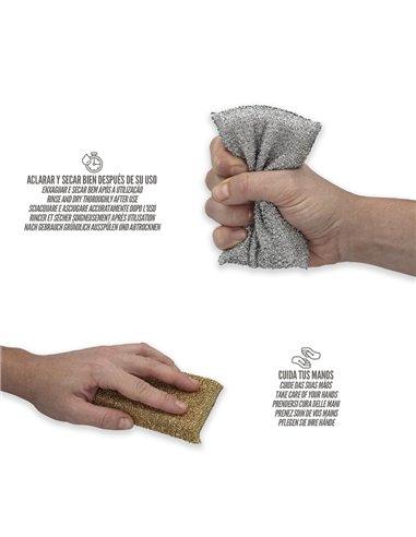 Esponja Oro/Plata No Raya. Pack 2 Unidades.