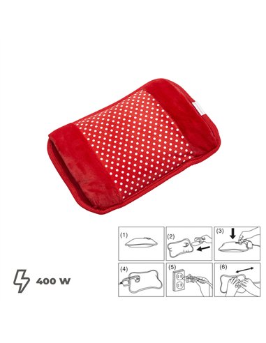 Bolsa de agua caliente eléctrica recargable (400W con batería recargable) IP20 color rojo