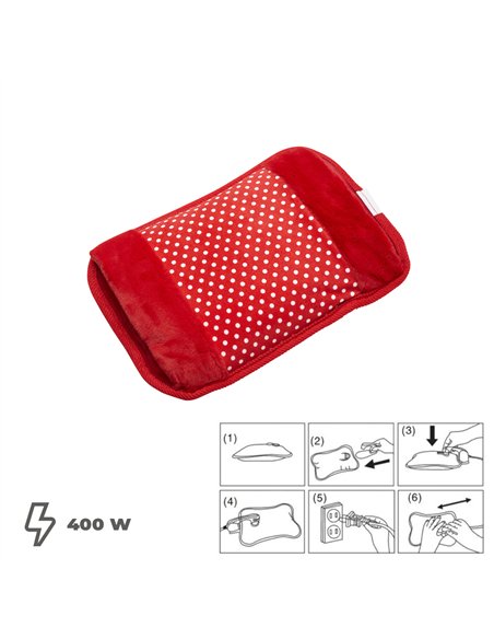 Bolsa de agua caliente eléctrica recargable (400W con batería recargable) IP20 color rojo