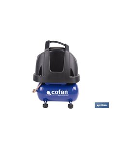 Compresor de pistón coaxial portátil 1,5 HP | Ultraligero y compacto | 6 litros | 2450 rpm | Para uso doméstico y profesional