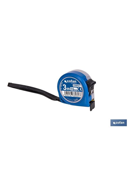 Flexómetro estándar | Carcasa resistente de ABS | Botón de bloqueo | Gancho no magnético | Funda antichoque | Disponible con cin