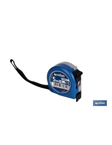Flexómetro estándar | Carcasa resistente de ABS | Botón de bloqueo | Gancho no magnético | Funda antichoque | Disponible con cin