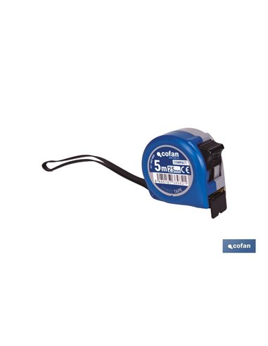 Flexómetro estándar | Carcasa resistente de ABS | Botón de bloqueo | Gancho no magnético | Funda antichoque | Disponible con cin