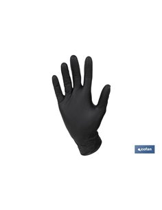 Caja de 100 guantes de nitrilo con textura diamantada | Tallas de la S a la XL | Color: Negro