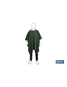 Poncho de Agua | Color Verde | Fabricado en PVC/Poliéster | Talla Única | Poncho Antilluvia