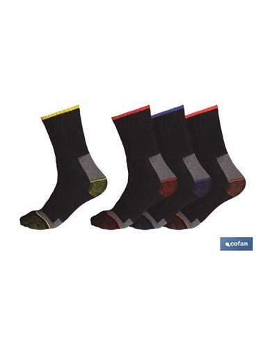 Set de 4 Pares de Calcetines Reforzados| Compuestos 65% Algodón - 25% Poliéster - 7% Poliamida - 3% Elastano