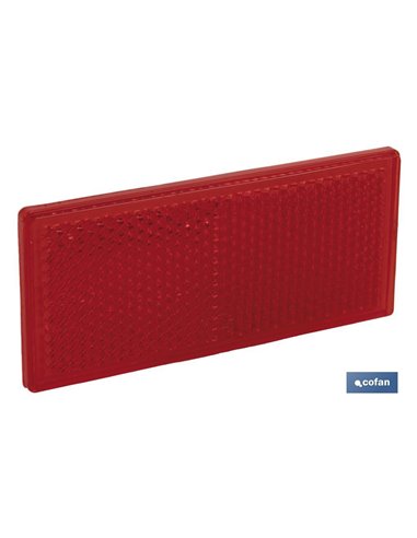 Catadióptrico Rectangular Autoadhesivo | Colores: ámbar y rojo | Medidas: 79 x 35 mm