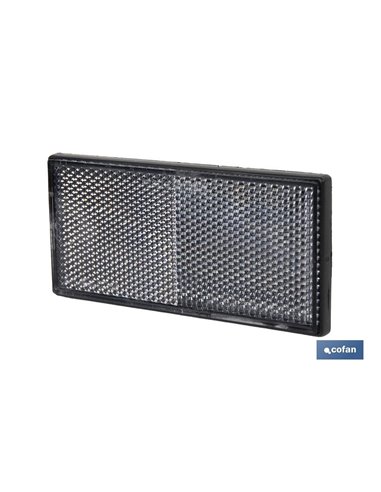 Catadióptrico rectangular con adhesivo para poner en vehículos | Medidas: 106 x 50 mm | Disponible en 3 colores