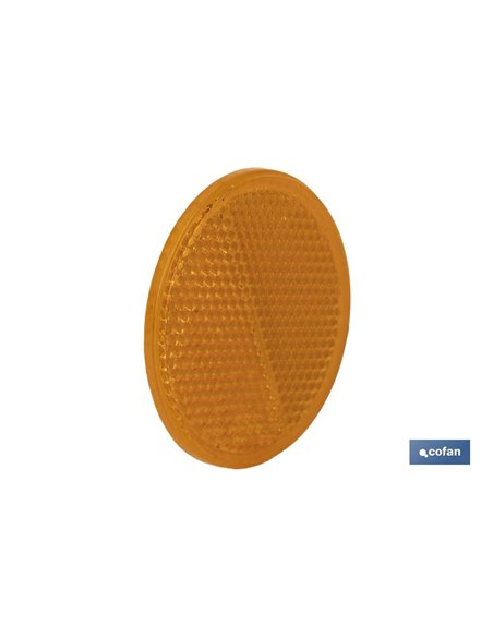 Catadióptricos redondos con adhesivo para fijar en vehículos | 3 Colores: rojo, ámbar y blanco | Diámetro: 55 mm