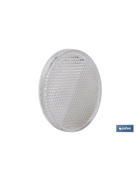 Catadióptricos redondos con adhesivo para fijar en vehículos | 3 Colores: rojo, ámbar y blanco | Diámetro: 55 mm