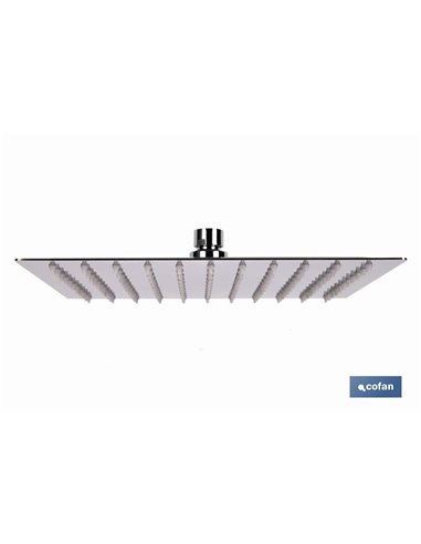 Cabezal de ducha cuadrado orientable | Diseño extrafino | Tecnología antical | Medidas: 24,5 x 24,5 cm | Disponible en acabado n