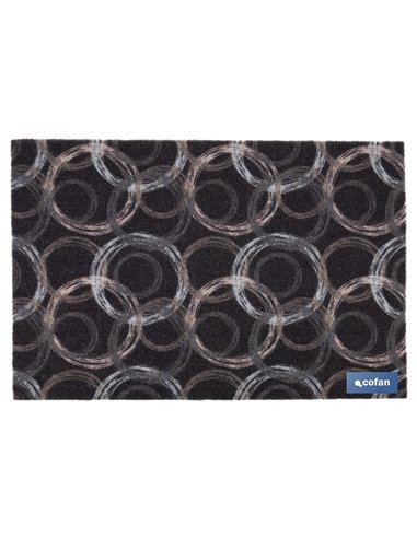 Felpudo de entrada con círculos | Material resistente | Base antideslizante | Adecuado para interior y exterior | Medidas: 50 x 