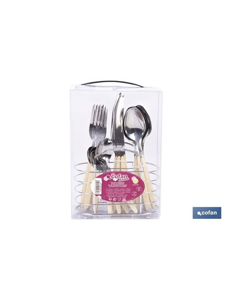 Set de 24 cubiertos de acero Inoxidable | Diferentes colores | Diseño Moderno y Funcional