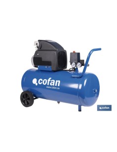 Compresor de aire de pistón coaxial | Motor de 2 HP | Compresor monofásico 230 V | Presión máxima: 8 bares | Depósito de 50 litr 2