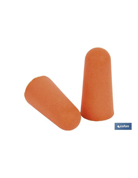 Tapones de Protección Auditiva | Pack de 50 unidades | Tapones desechables en color naranja